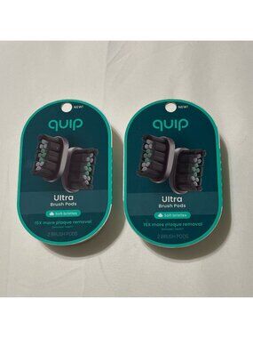 NEW & SEALED! Set of 2 QUIP Ultra Brush Pods (4 Total Heads) ~ Soft Bristles